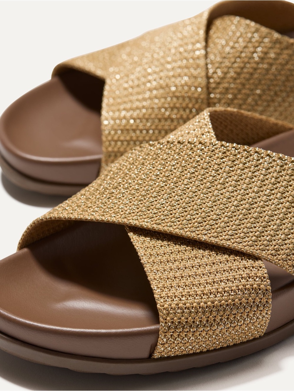 Rothy's Tan Crisscross Slide Sandals NWT - Picture 2 of 6